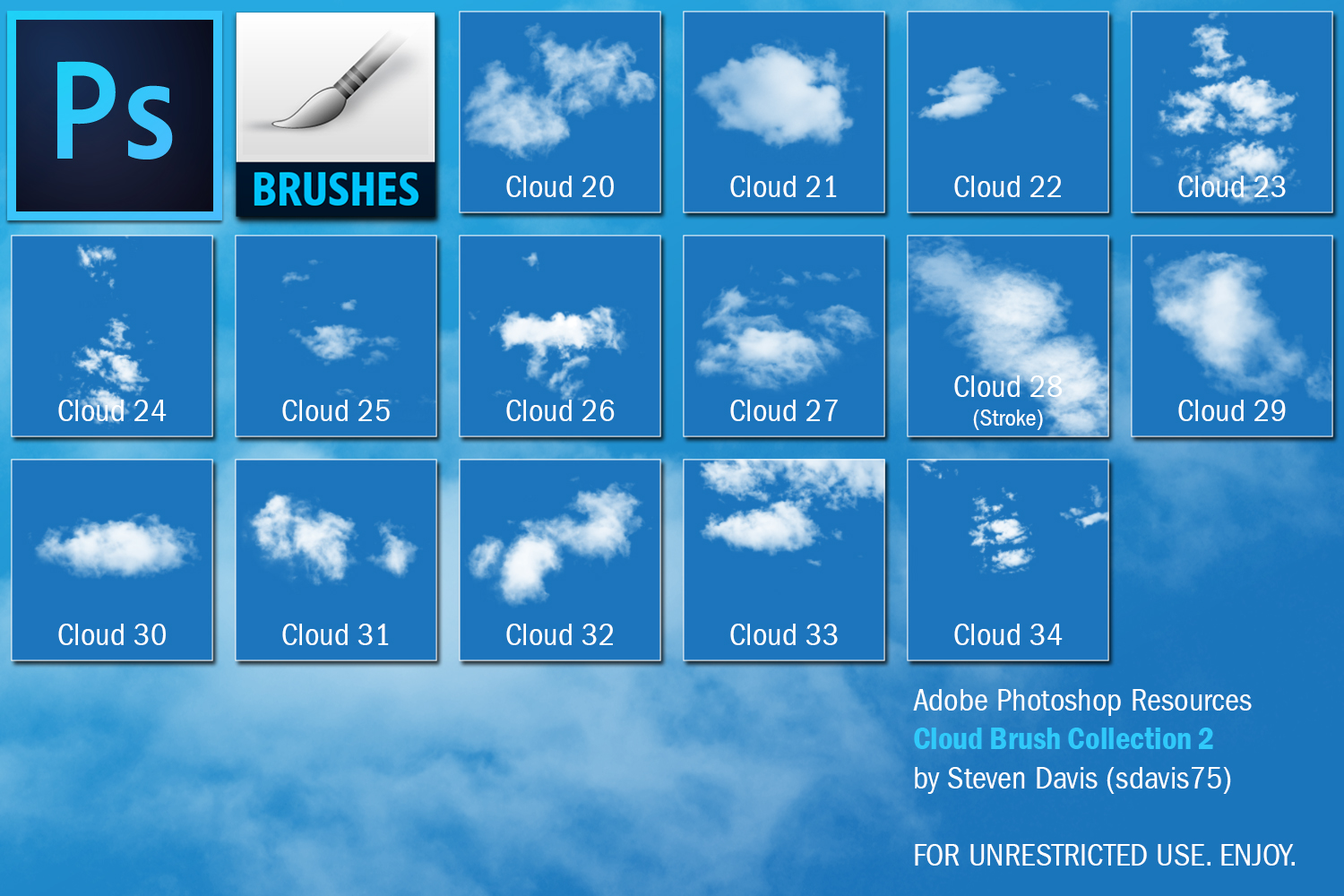 6 Cloud Brushes Photoshop Images