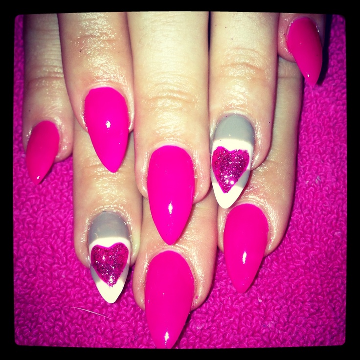 Pink Pointy Nails