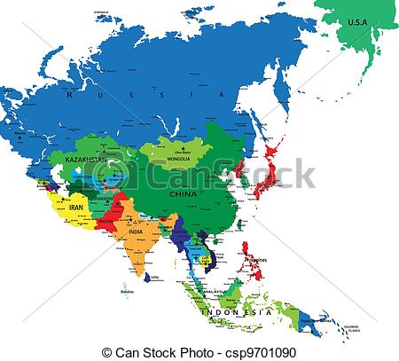 Political Map Asia Continent