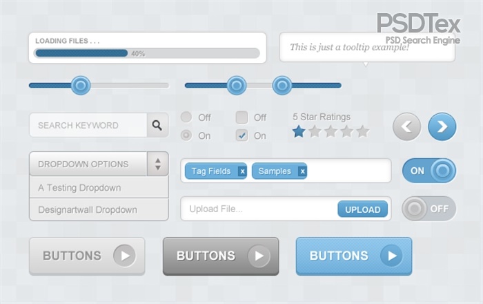 PSD UI Web Design Elements