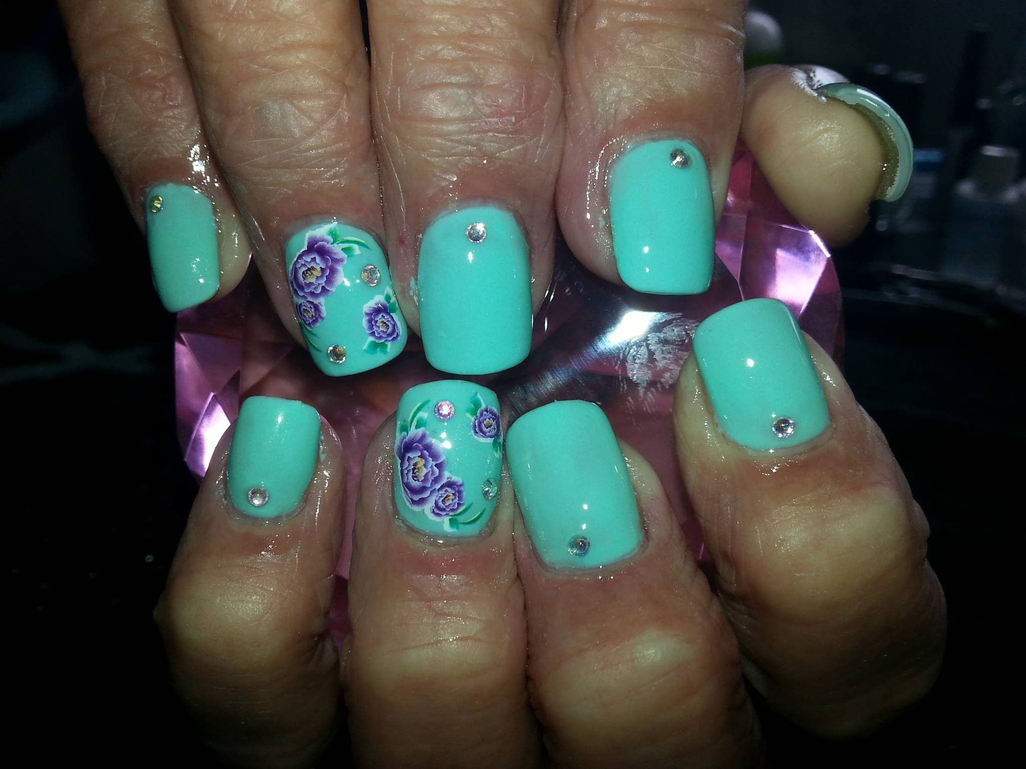 Purple and Green Acrylic Nails Purple and Green Acrylic Nails