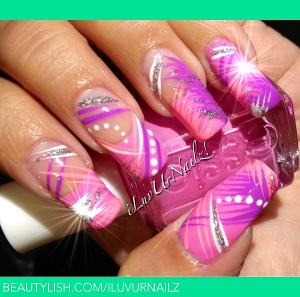 Purple and Pink Acrylic Nail Designs