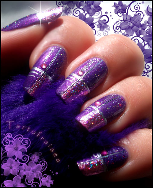 Purple Color Nail Art
