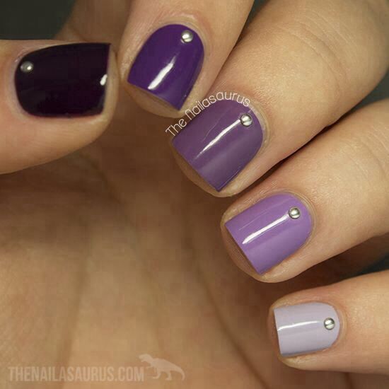 Purple Ombre Nail Art Purple Ombre Nail Art