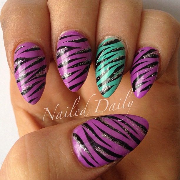 Purple Stiletto Nail Designs