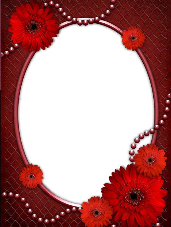 Red Flower Borders and Frames