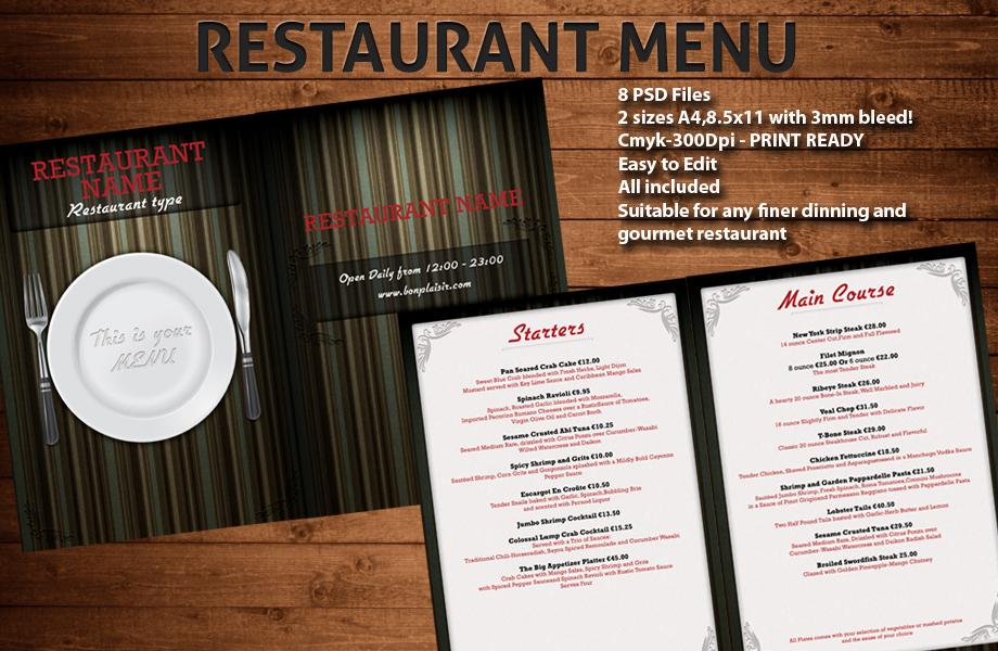 13 Restaurant Menu Psd Free Images