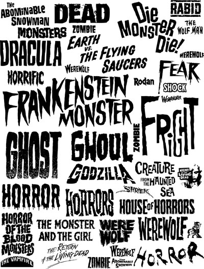 10 Old Horror Movie Font Images