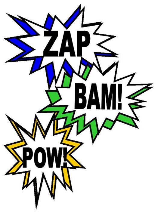 Superhero Action Words Clip Art