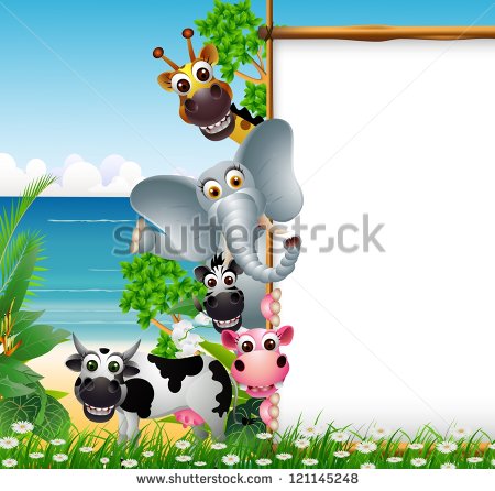 Tropical Beach Animals Cartoons