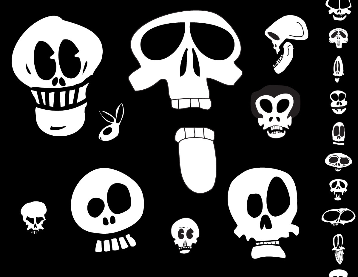 Vector Cartoon Skulls