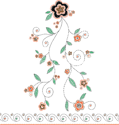 Vector Flower Embroidery