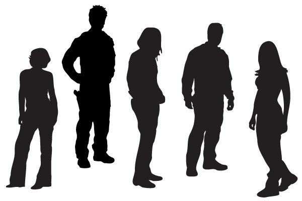 16 Person Silhouette Vector Free Images