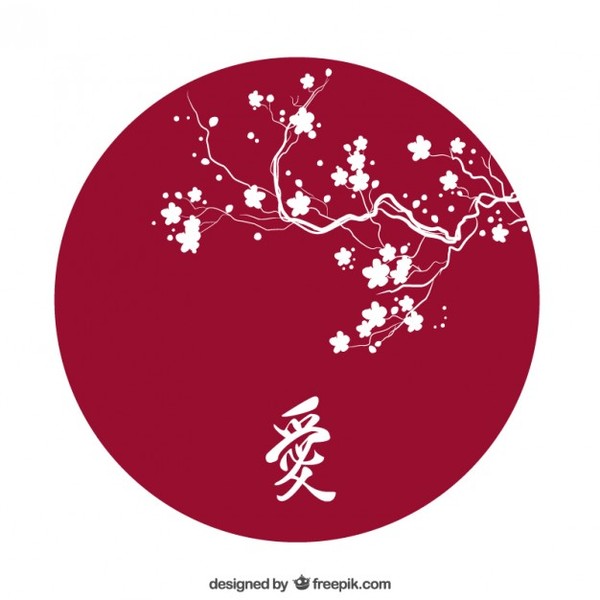 Vector Silhouette Cherry Blossoms