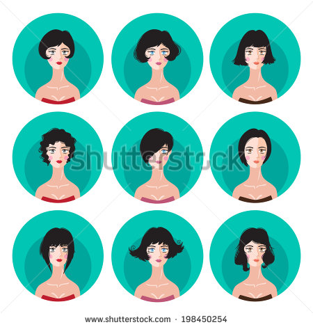 Vector Woman Bob Hairstyle