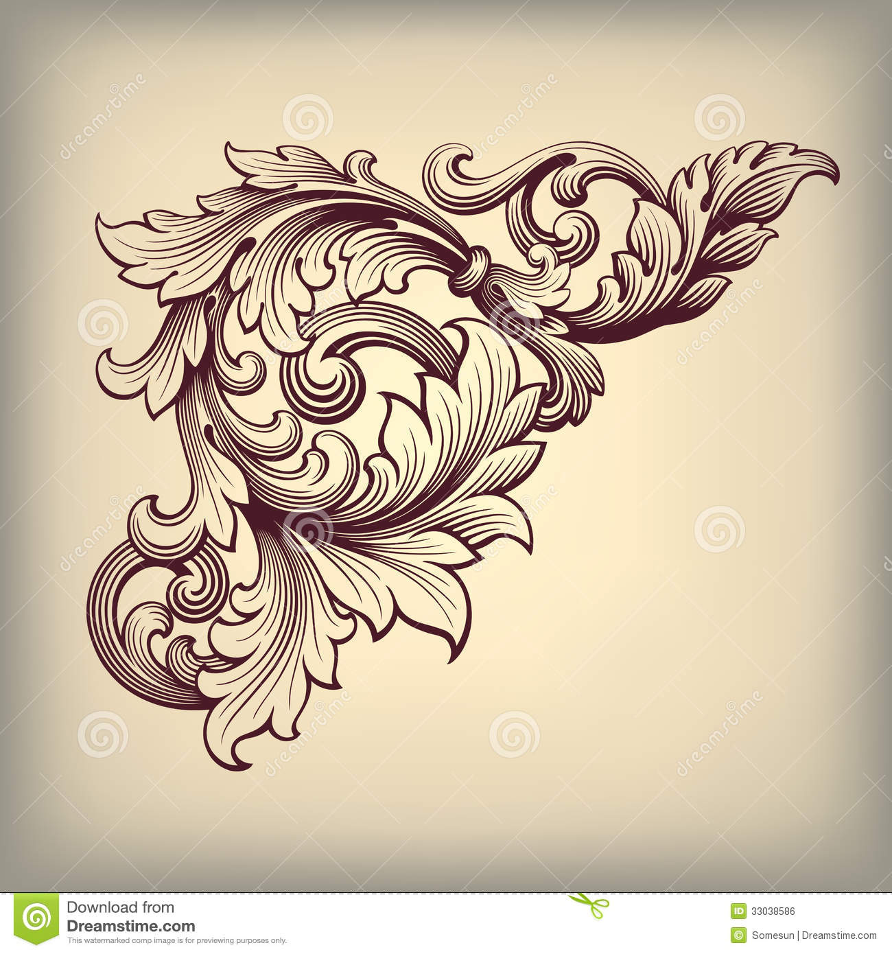 Vintage Baroque Frame Vector Corner