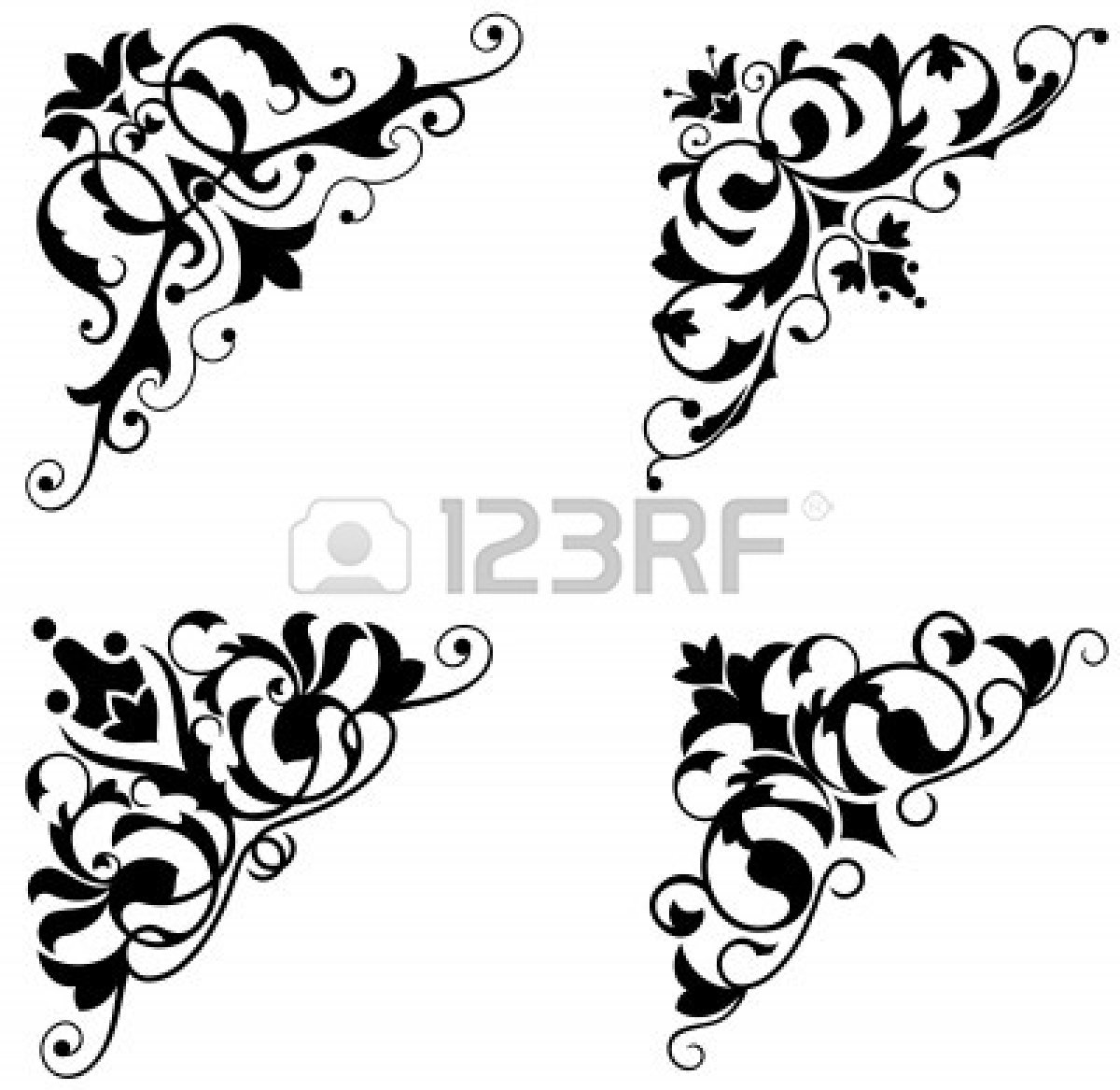 Vintage Corner Scroll Clip Art