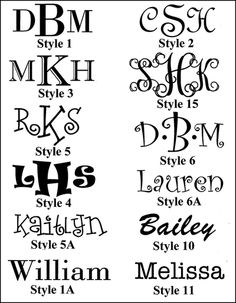 Vinyl Monogram Fonts