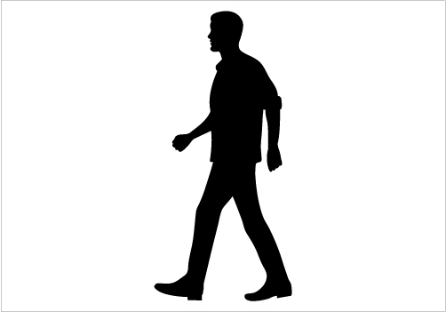 12 Man Walking Silhouette Vector Images