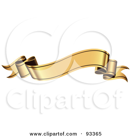 Wavy Gold Banner Ribbon Blank