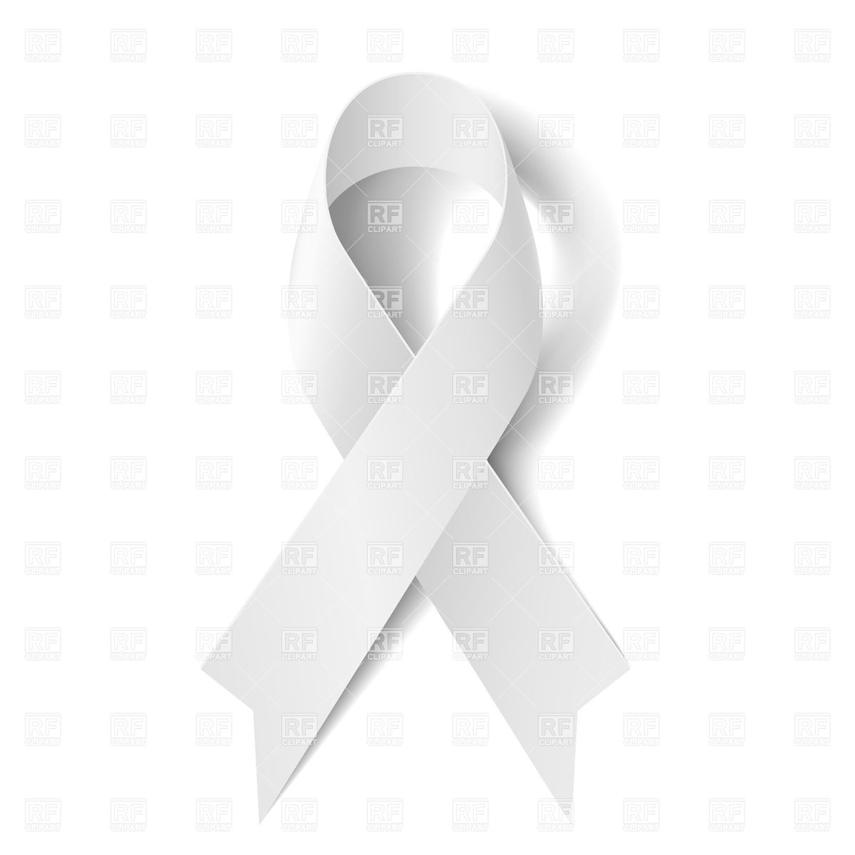 White Awareness Ribbon Clip Art