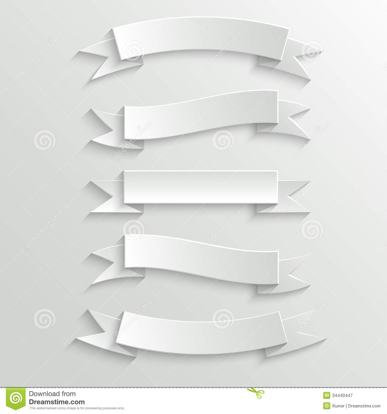 White Ribbon Banner Vector