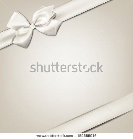 White Ribbon Bow Vector