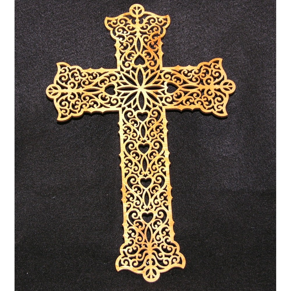 Wood Pattern Cut Out Crosses