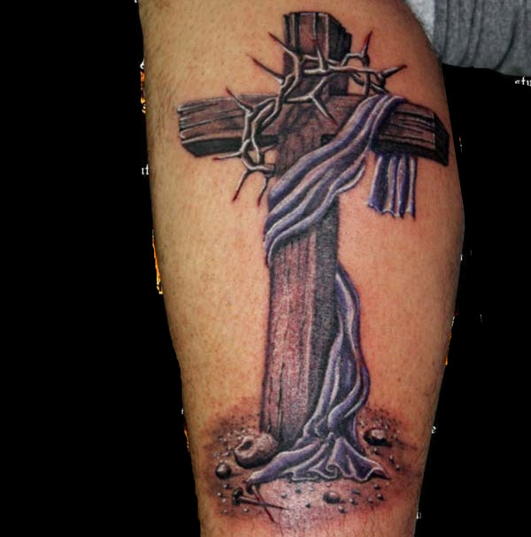 Wooden Cross Tattoos for Men