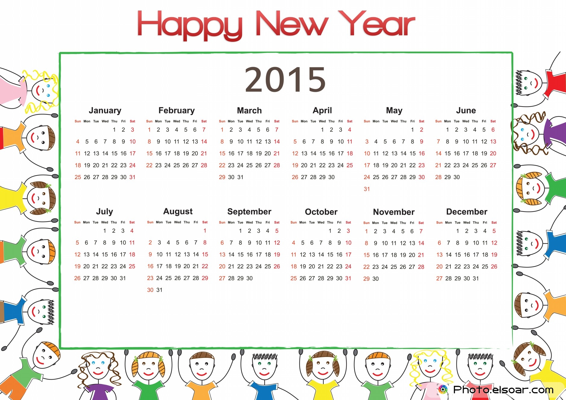 2015 Monthly Calendar Design