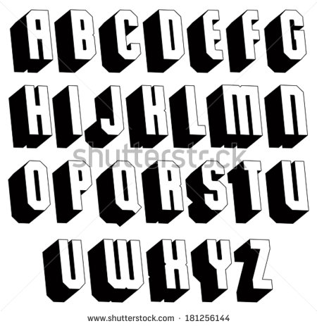 3D Shadow Letters Alphabet