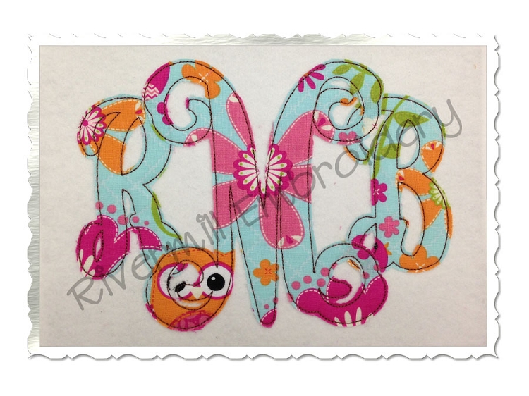 Applique Machine Embroidery Monogram Fonts