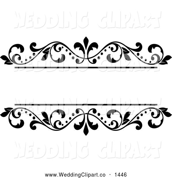 Banner Clip Art Black and White Wedding
