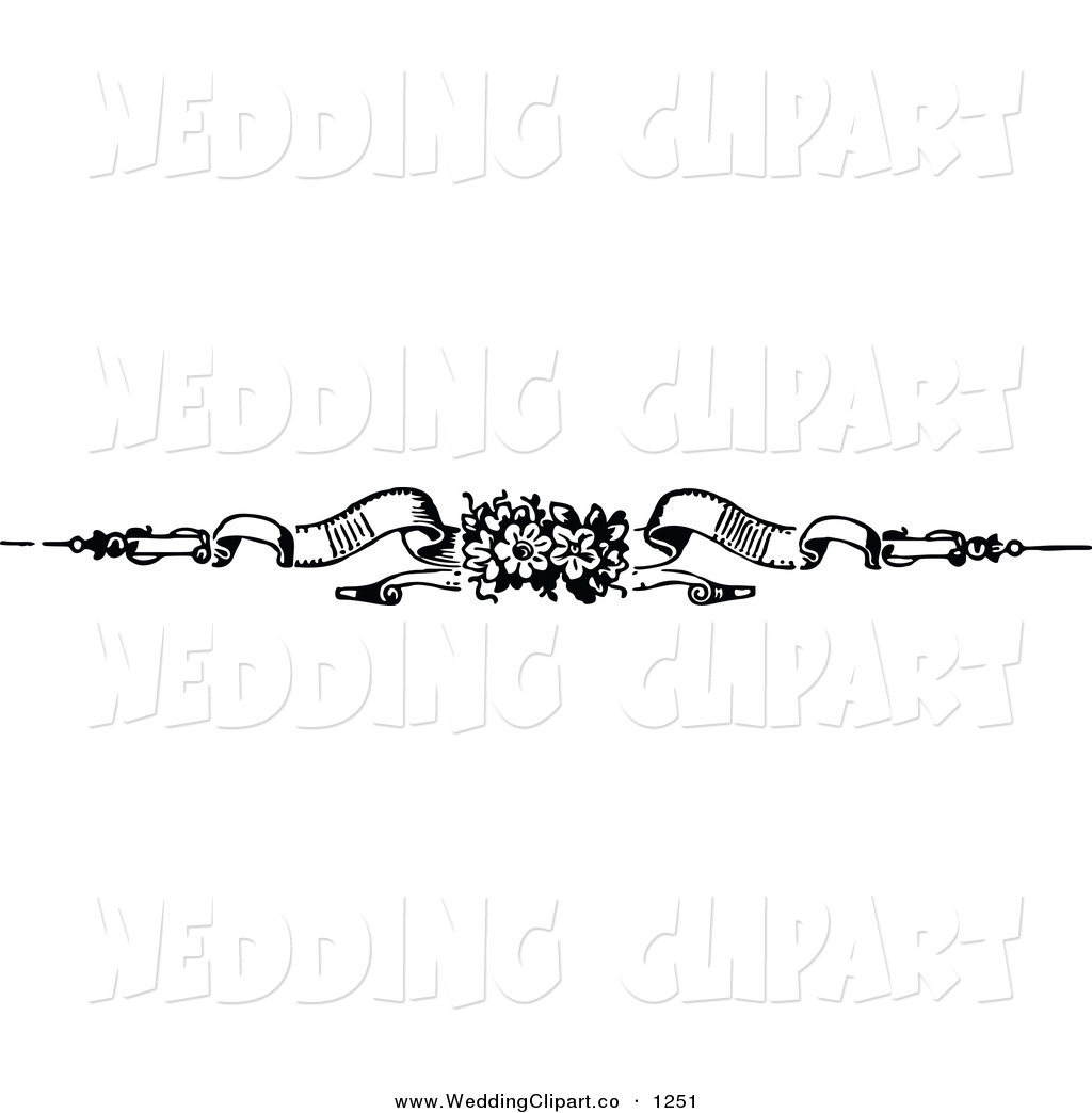 Banner Clip Art Black and White Wedding