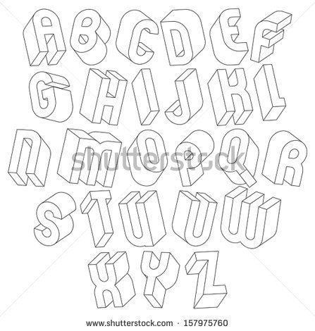 Black and White Alphabet Letters Font