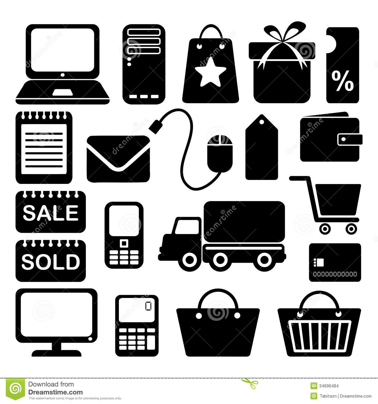 Black and White Business Icons