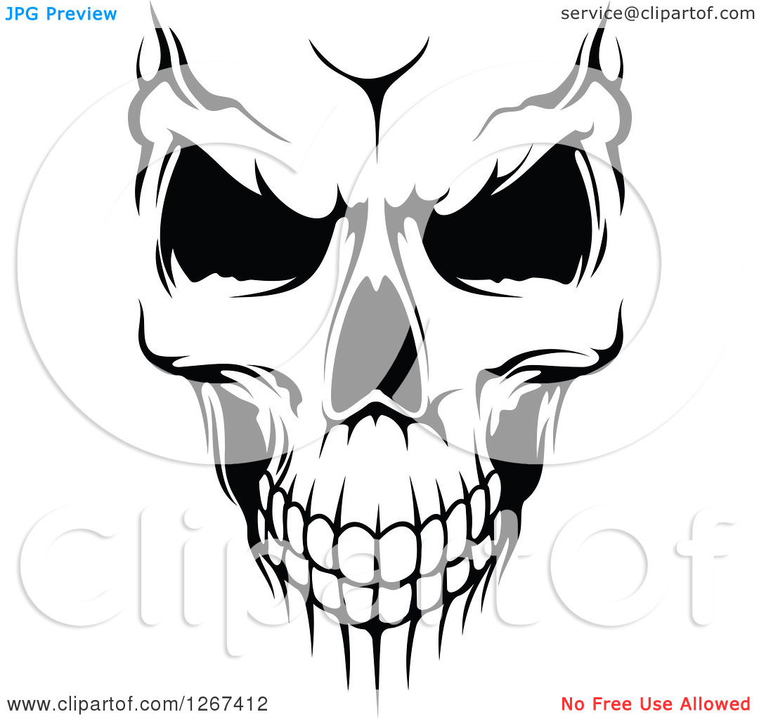 Black and White Evil Skulls