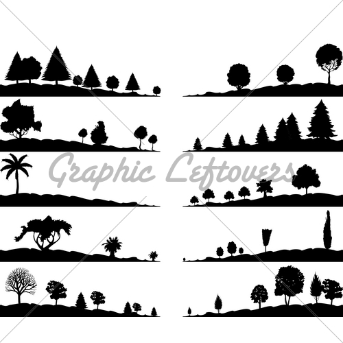 Black and White Landscape Silhouette