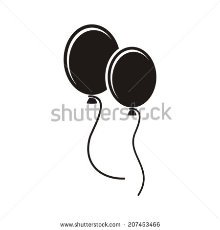 Black and White Party Balloon Icons