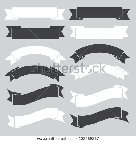 Black and White Ribbon Banner Black and White Ribbon Banner