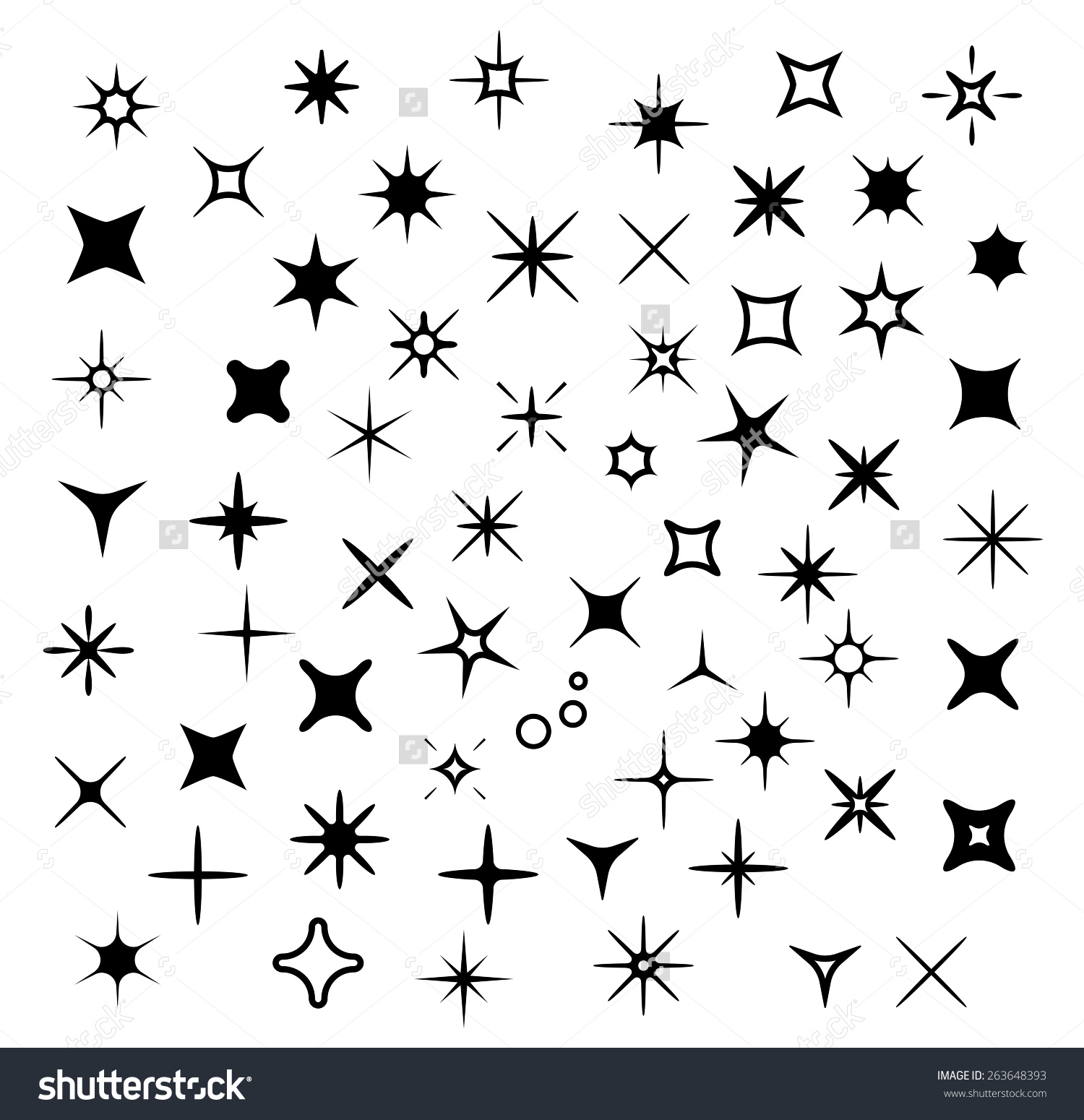 Black and White Star Vector