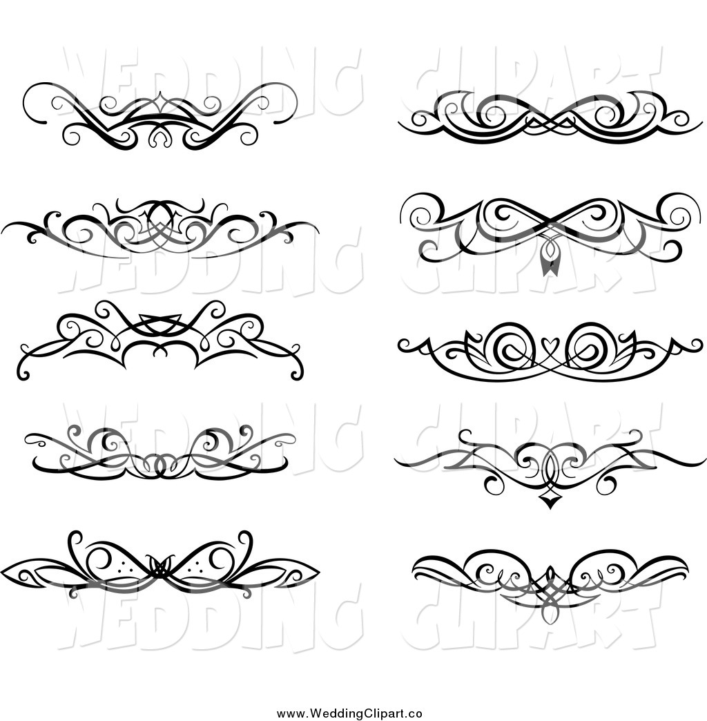 Black and White Swirl Clip Art