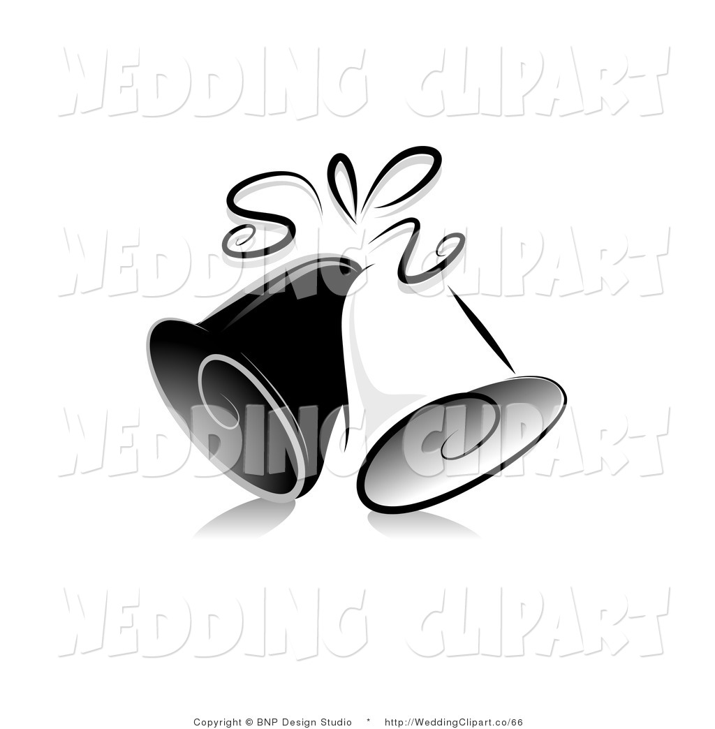 Black and White Wedding Bells Clip Art