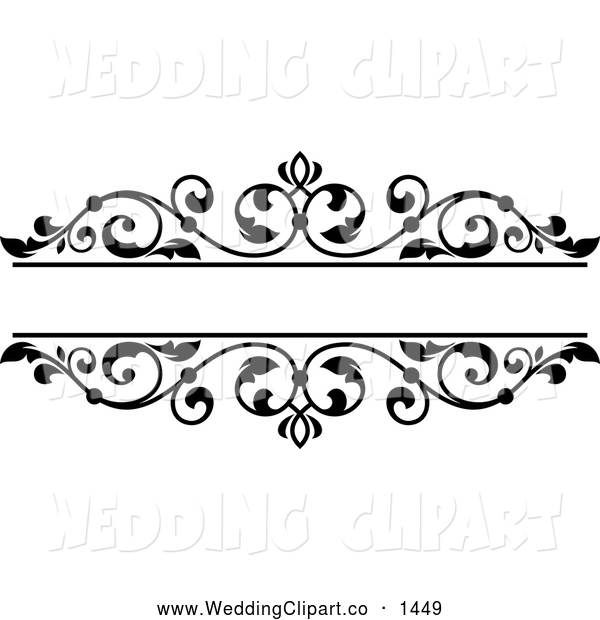 Black and White Wedding Frame Clip Art