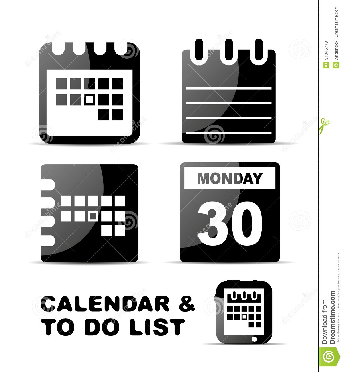 Black Calendar Icon