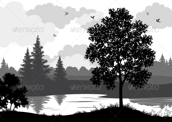 Black Silhouette Landscape