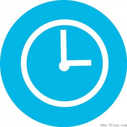 Blue Clock Icon Vector
