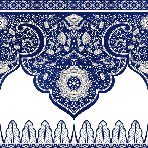 Blue Lace Border Vector