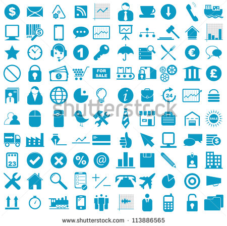 Blue Technology Business Icons