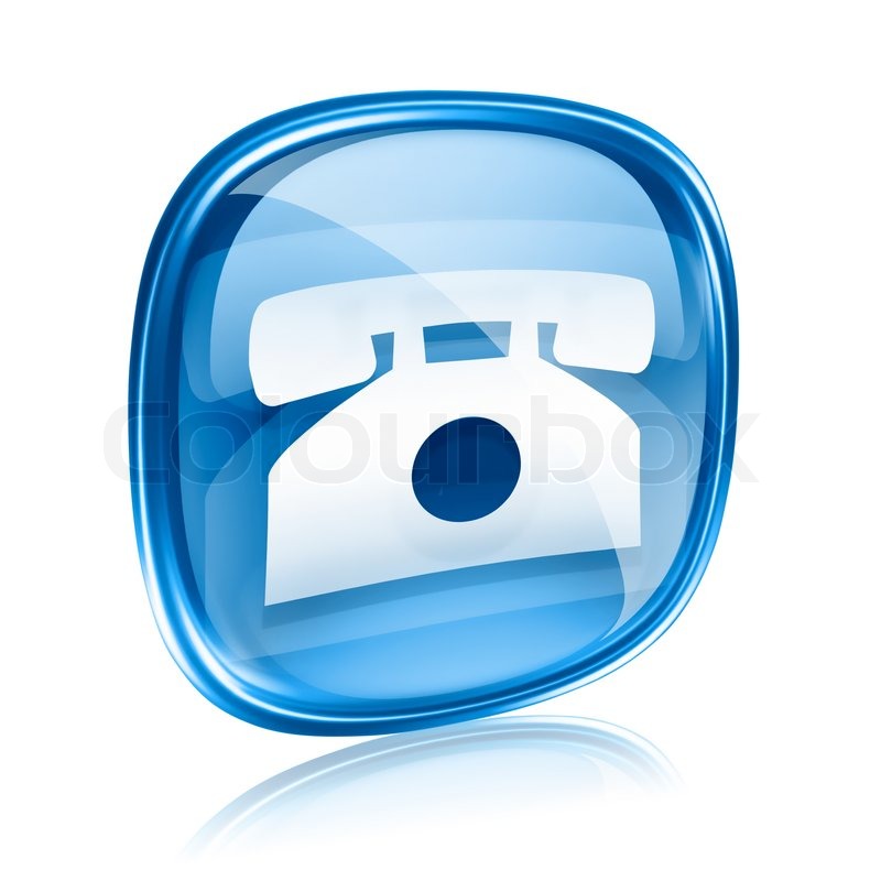 Blue White Phone Icon